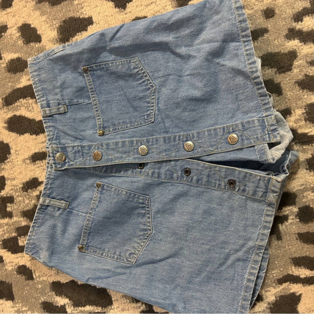 Vintage Blue Jeans Skort with Pockets and Belt Loops